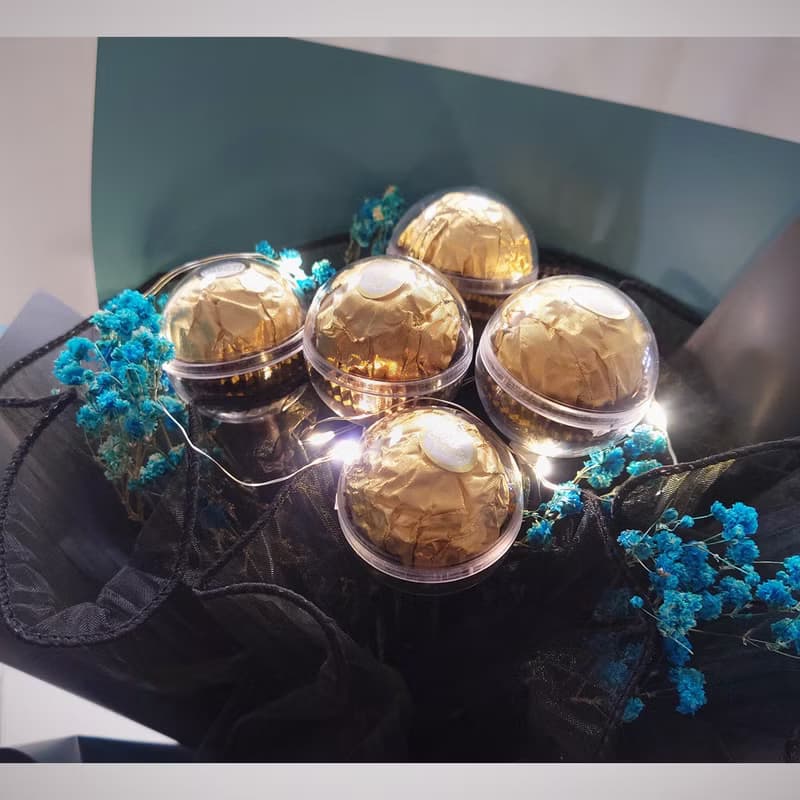 FOREVER五顆金莎花束 /永生花 情人節花束 生日禮物 金莎花