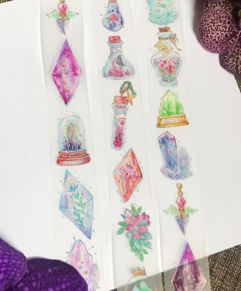 魔法小物-霧面PET膠帶/自帶離型紙/雷射銀工藝