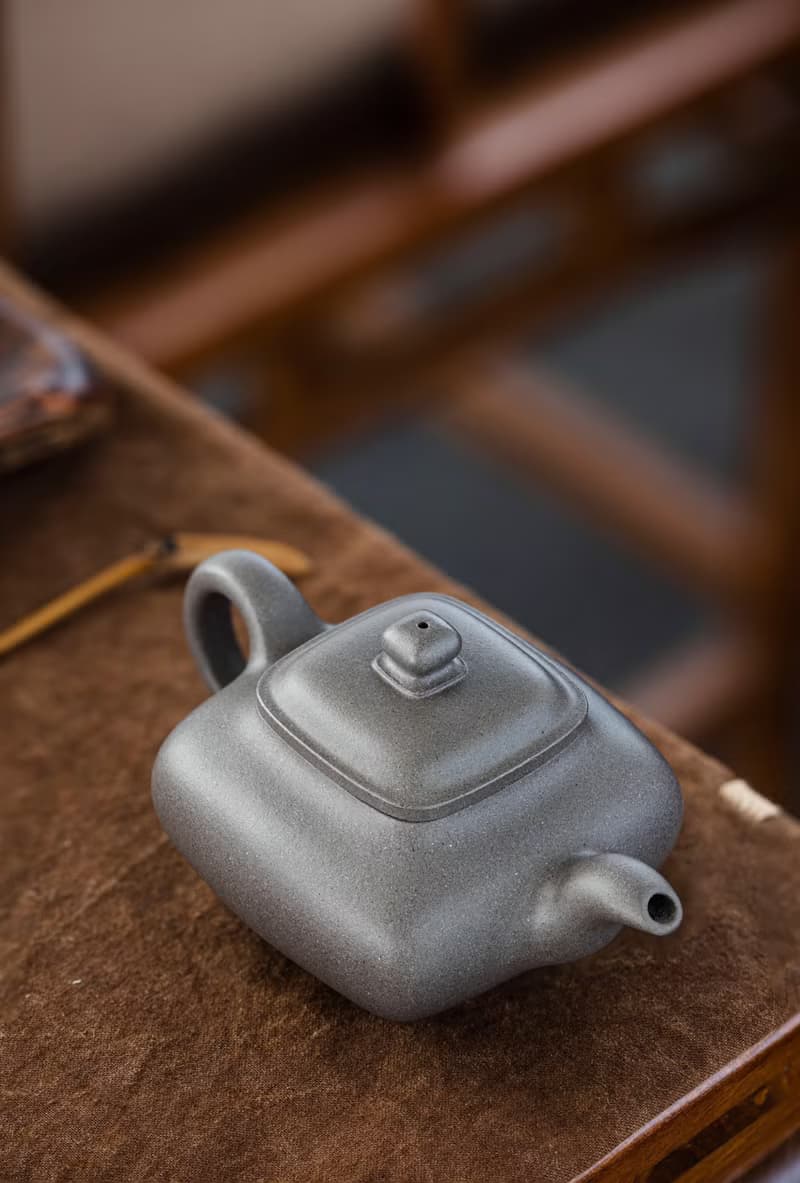 送禮紫砂壺茶壺小传炉 慕古款 150cc 原矿顶级青灰料 温润如玉 方
