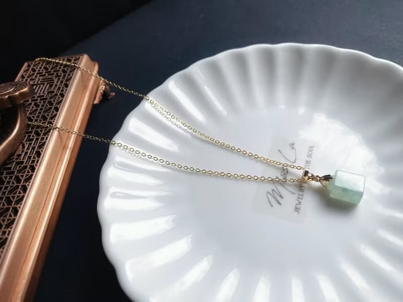 天然緬甸玉翡翠 冰種 長命百歲 長命鎖 禮物 項鍊 滿月禮 彌月禮