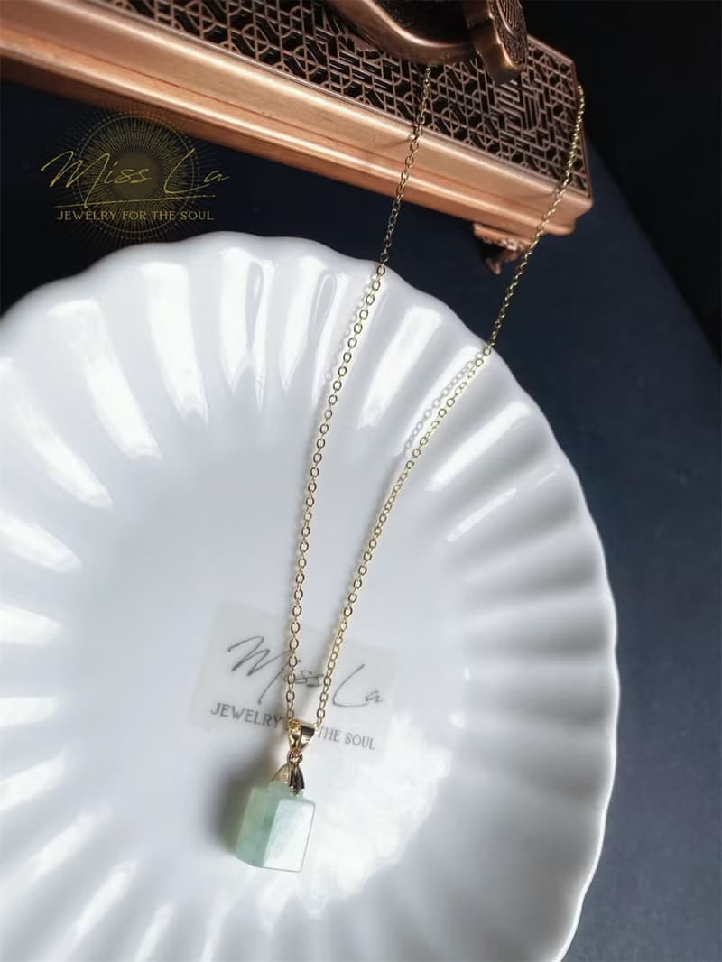 天然緬甸玉翡翠 冰種 長命百歲 長命鎖 禮物 項鍊 滿月禮 彌月禮