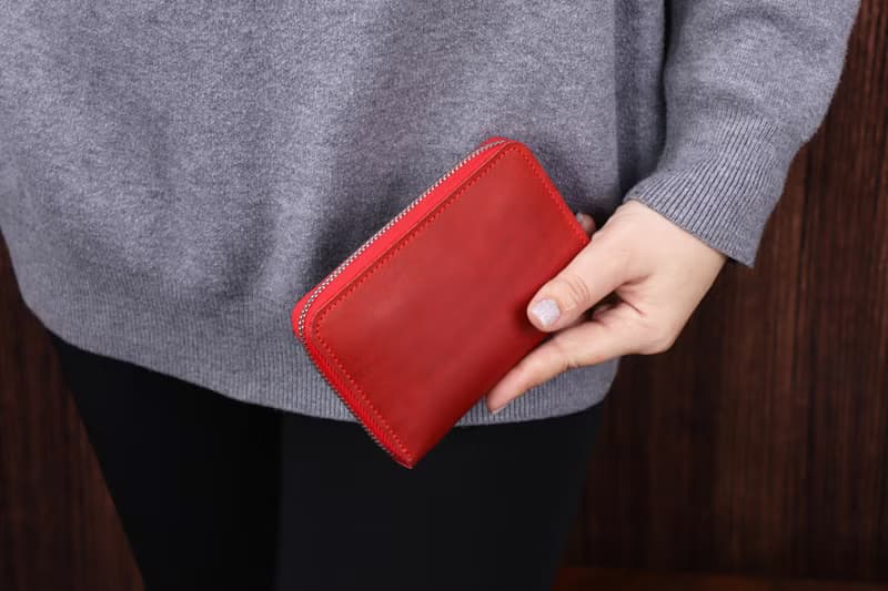 Leather Small Wallet/ Pocket Wallet/ Card Slots Purse/ Handmade Slim Card Pouch