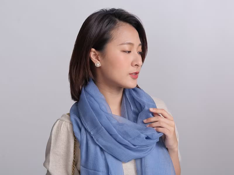 法式藍 Cashmere羊絨圍巾披肩_精品高山羊絨Pahmina_情人節禮物