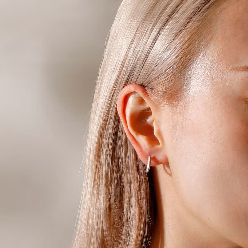 mat hoop smooth pierced earring MATSV　スムースピアス　シンプル　フープピアス　マットシルバー