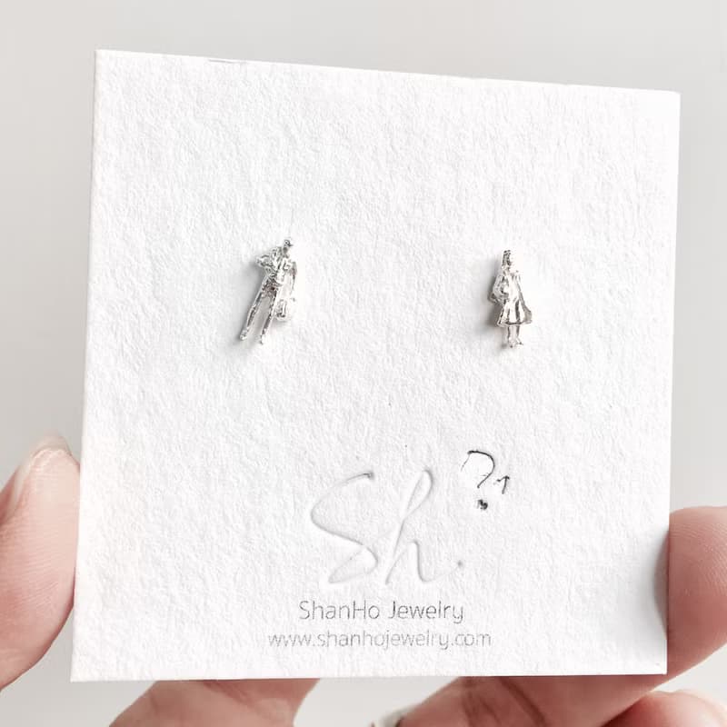 小人物耳環 miniature earring 925純銀