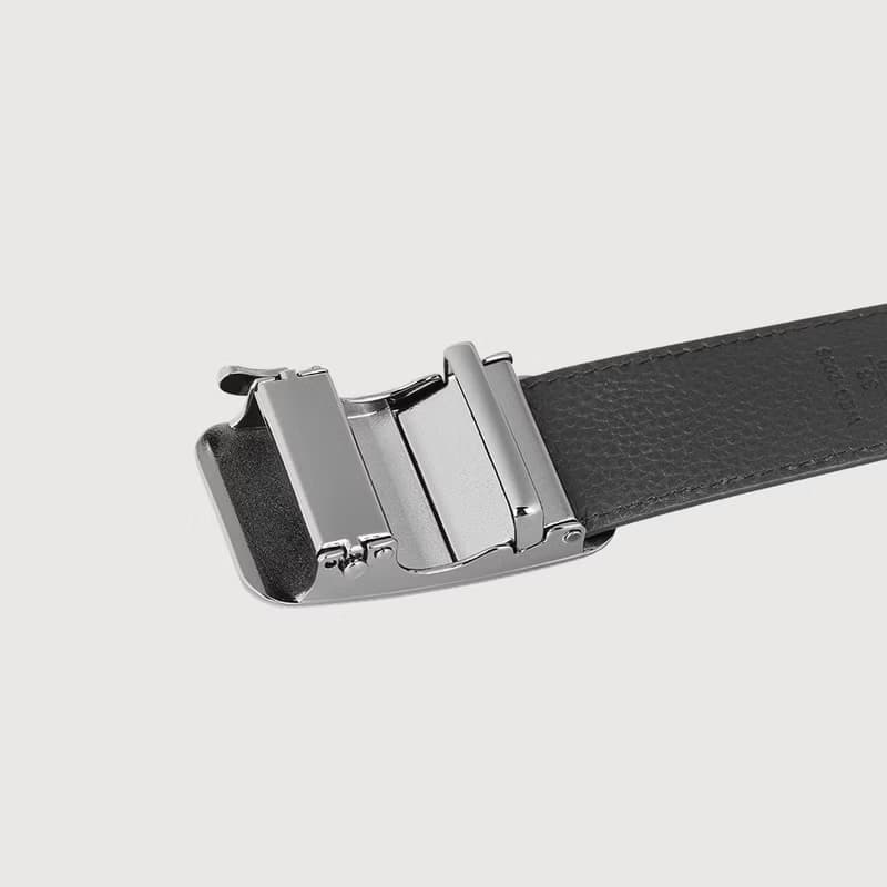 【免費升級送禮包裝】造型壓紋自動扣皮帶-鎗色/BF24S-WEG206-SGU