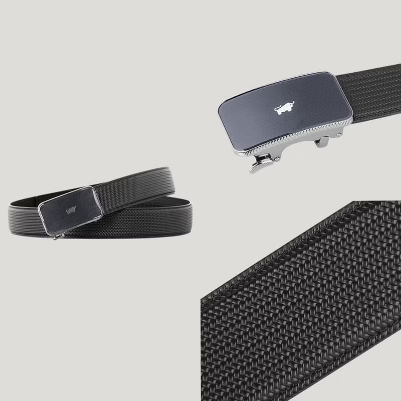 【免費升級送禮包裝】造型壓紋自動扣皮帶-鎗色/BF24S-WEG206-SGU