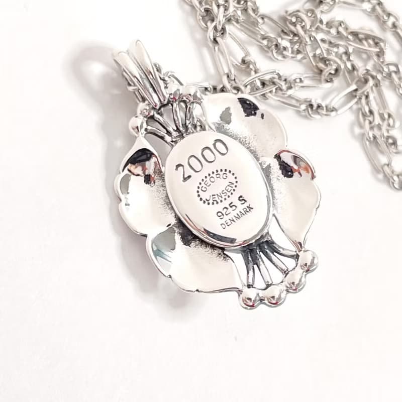 【日本直送 中古美品】ジョージジェンセン Georg Jensen ネックレス イヤーペンダント 2000 ヘリテージ コレクション シルバー925