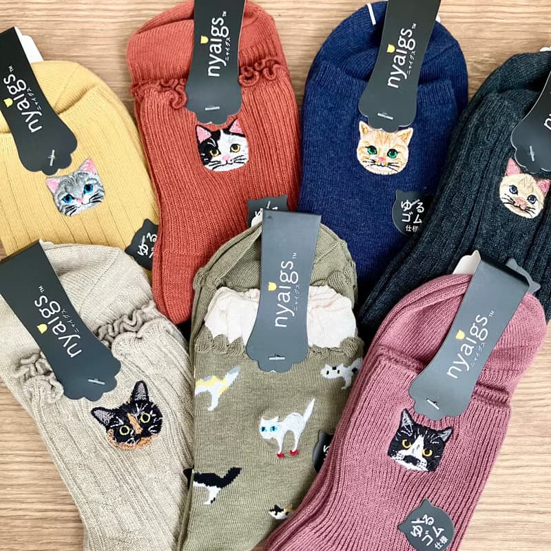 母の日にも_イエベさんの猫靴下_7足セット