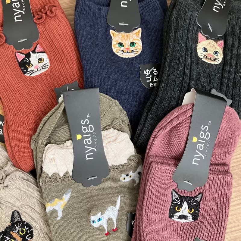 母の日にも_イエベさんの猫靴下_7足セット