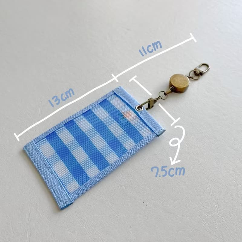 台灣LV-茄芷優遊趣-伸縮卡套(藍白格)