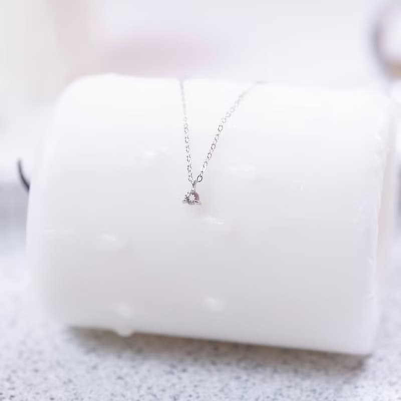 白水晶925純銀誕生石項鍊-四月誕生石