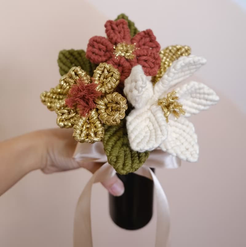 新年花束材料包__見紅大花財