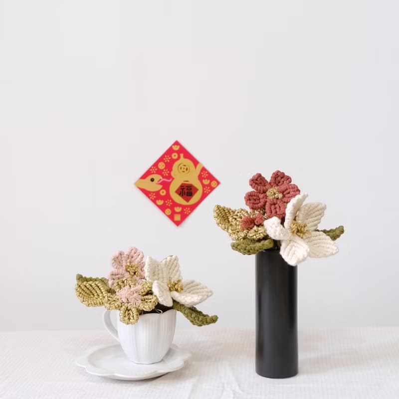 新年花束材料包__見紅大花財