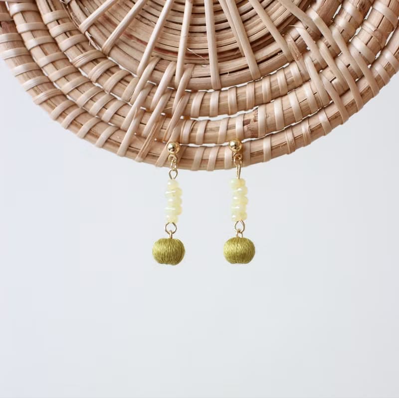 串珠耳飾_果實系列/青蘋果/beading earing