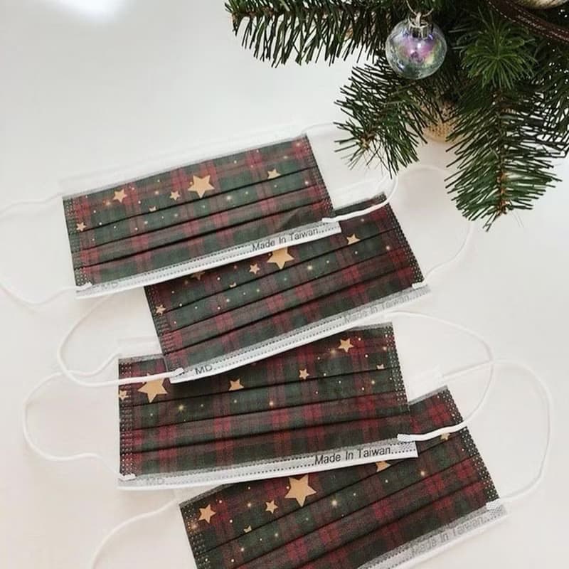 【無藏】聖誕格紋/成人醫療口罩/5入裝/10入盒/雙鋼印