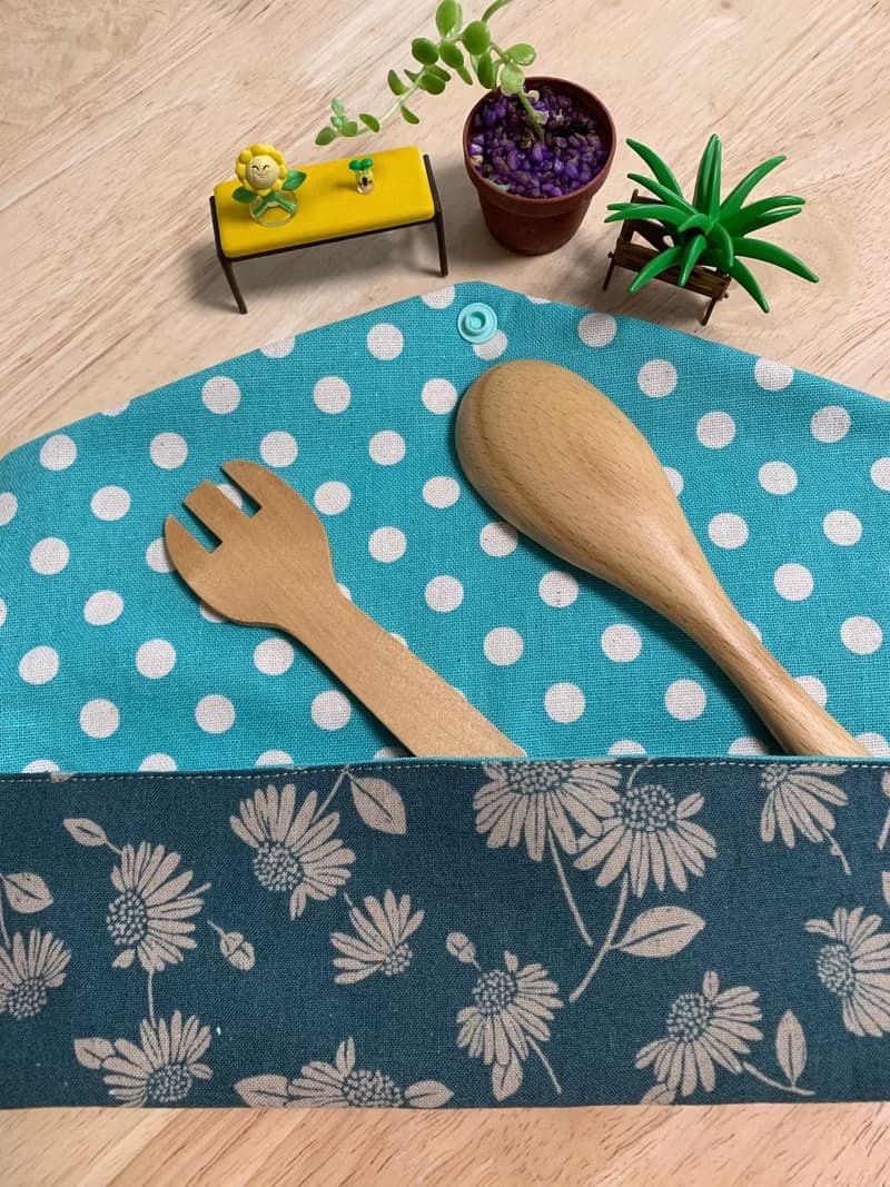 文青風環保純棉筷袋 小雛菊 原胚清玉 幸福滿滿 雕花鏤葉 日本 潮