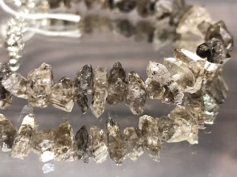 快速出貨 天然~美國赫基蒙水晶 油滴閃靈鑽手鍊、油膽閃靈鑽
