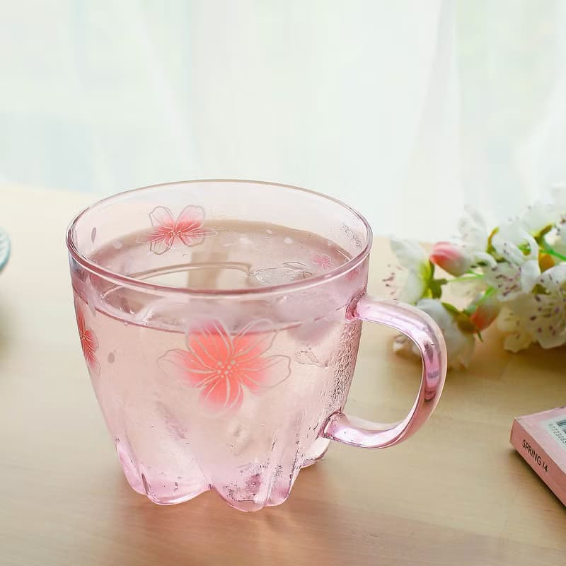 櫻花單層把手杯