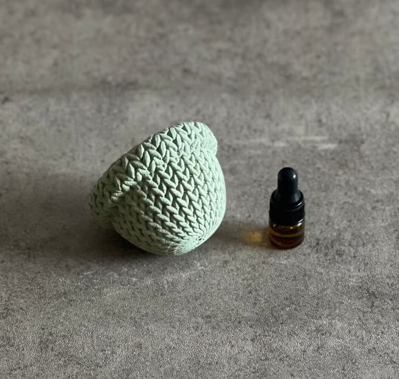綠色潮流毛帽/擴香石/水泥/擺件/交換禮物/附贈1ml雪松精油