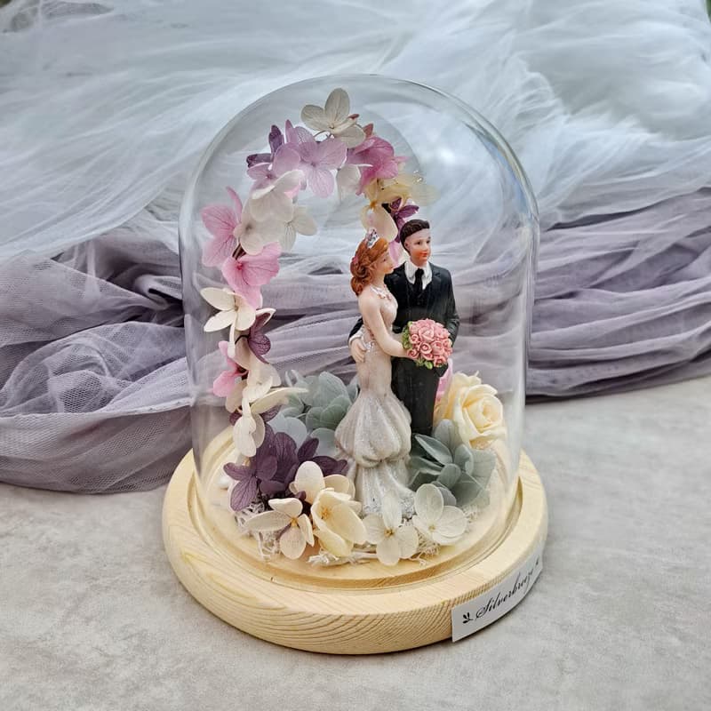 永生花玻璃罩 結婚禮物 婚禮裝飾擺設 永生玫瑰 情人節禮物 PF037