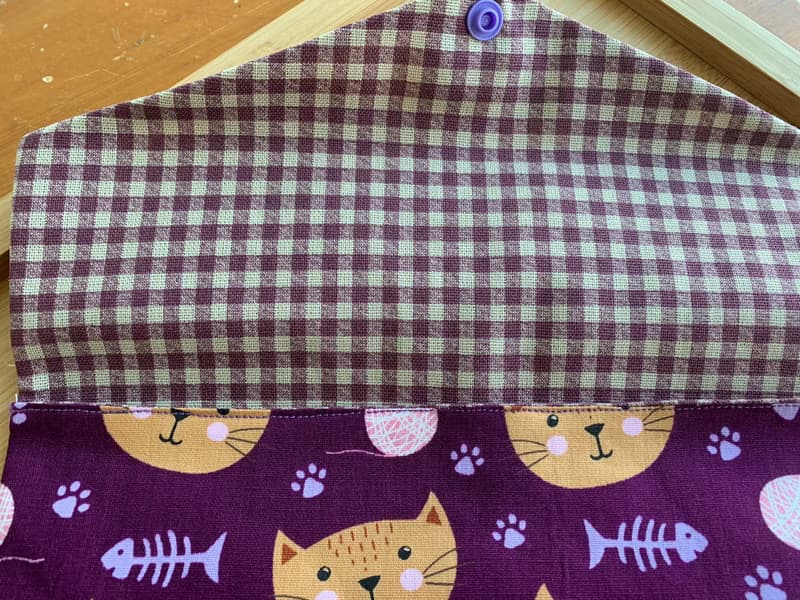 文青風環保筷袋  喵星人足跡 迷人紫  手作餐具袋.交換禮物.