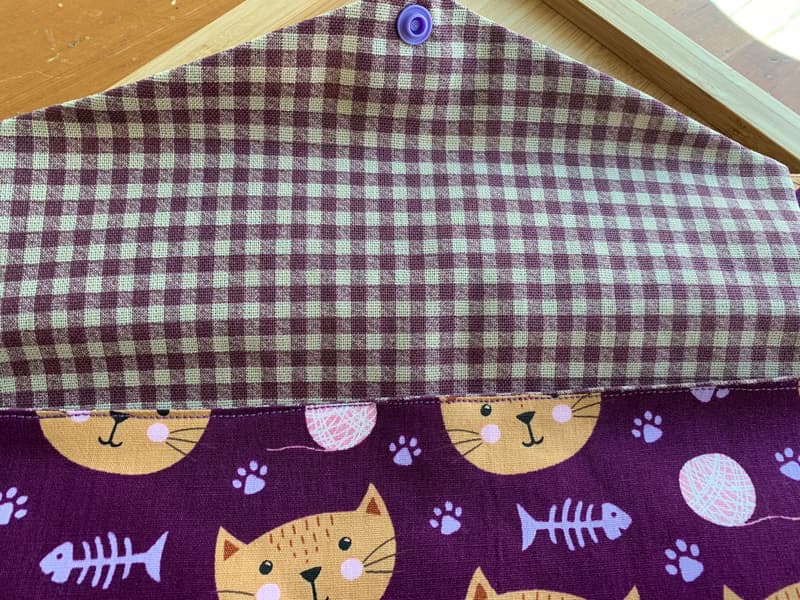 文青風環保筷袋  喵星人足跡 迷人紫  手作餐具袋.交換禮物.