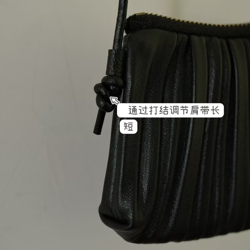 百褶羊皮零錢包兩用斜挎小包收納包小廢包