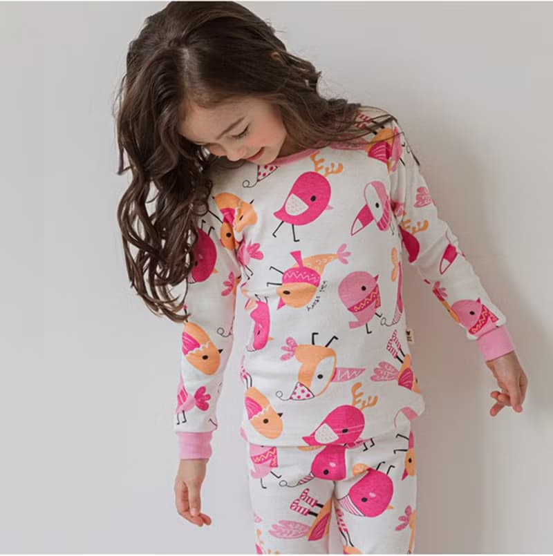 冬日鳥兒生活-舒棉微增厚雲柔衣長袖韓國童裝-K21020