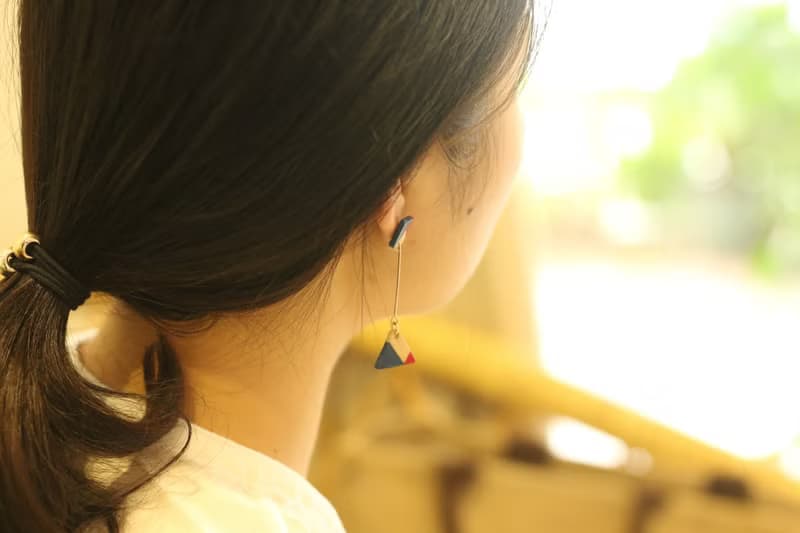 情人節禮物紅藍經典系列陶瓷耳環耳夾純銀