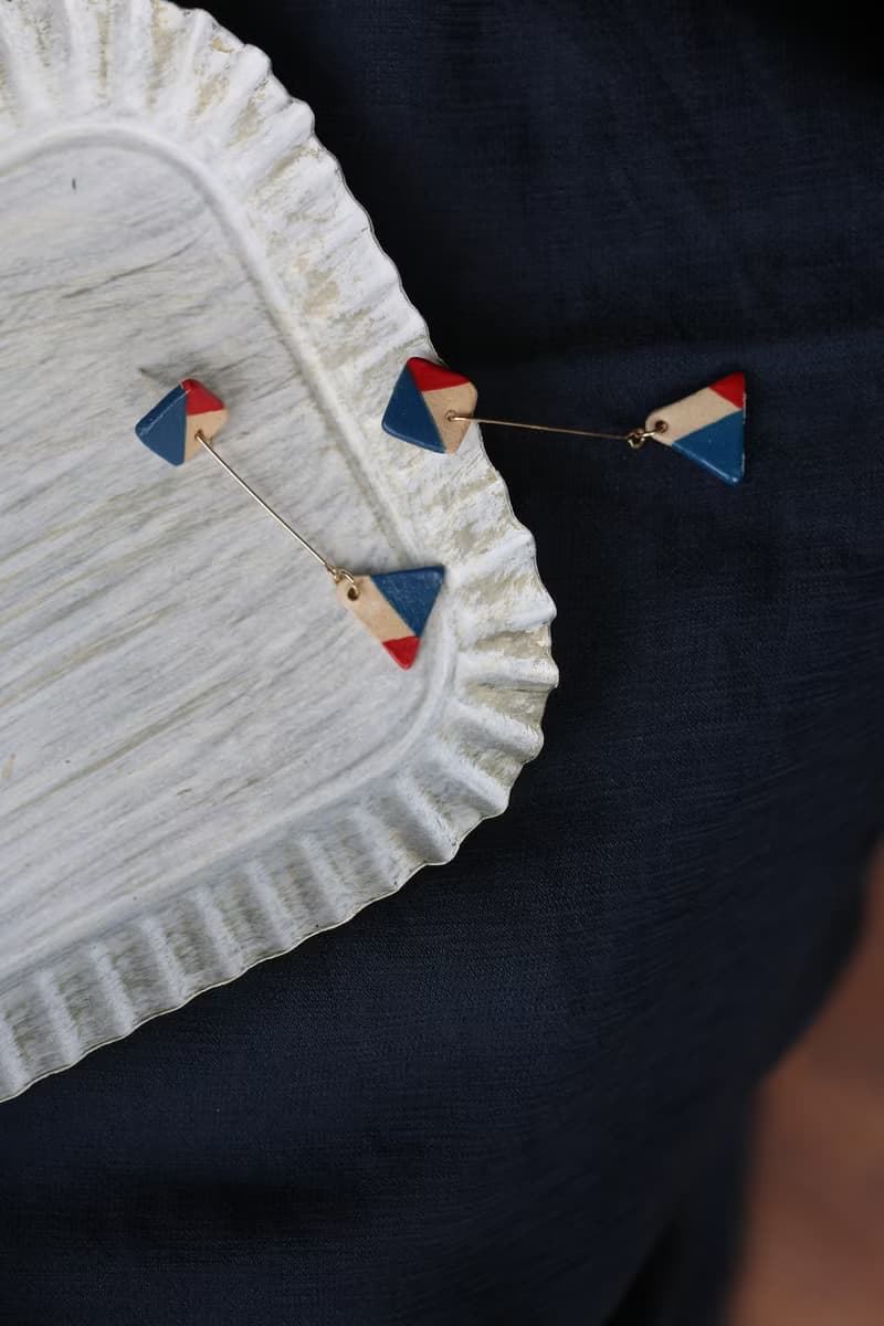 情人節禮物紅藍經典系列陶瓷耳環耳夾純銀