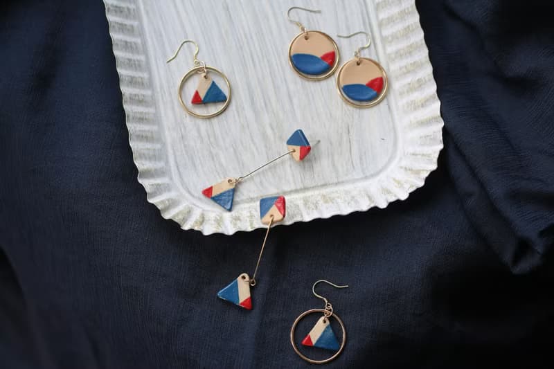 情人節禮物紅藍經典系列陶瓷耳環耳夾純銀