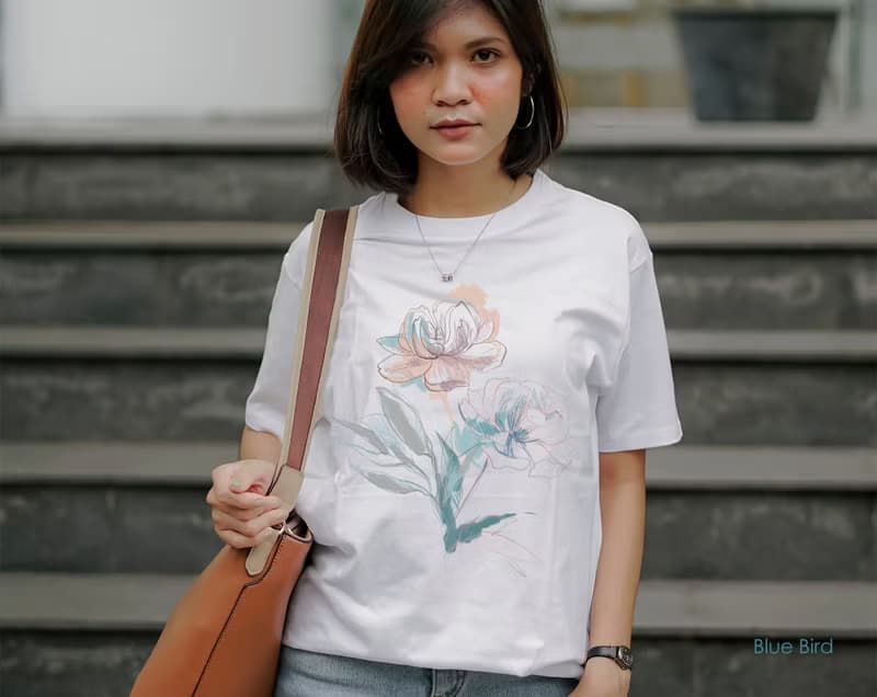 【數位】Flower line art, fine line poster, thin blue line, dried flower bouquet