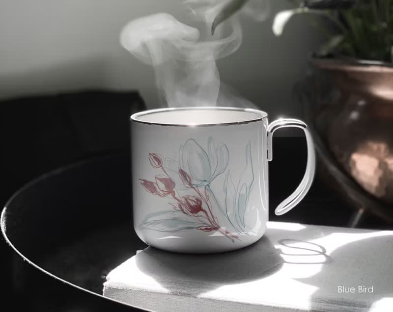 【數位】Flower line art, fine line poster, thin blue line, dried flower bouquet