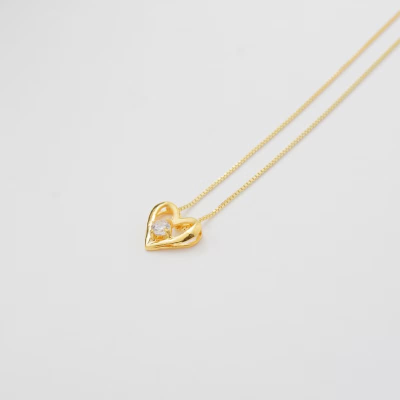 藏寶箱金飾 9999黃金純金 愛心鑽石墜子/項鍊