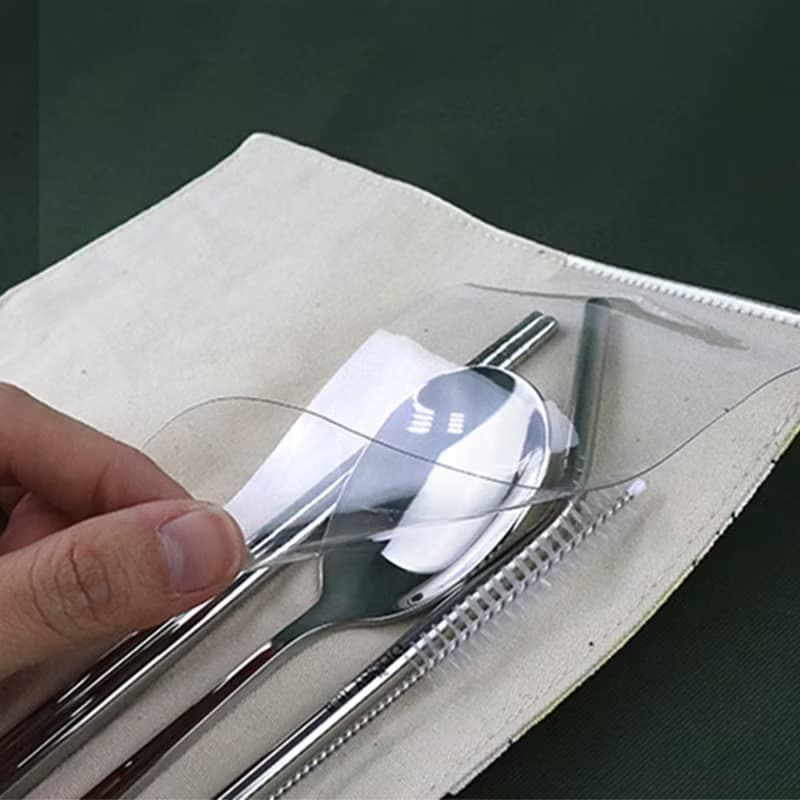 【OMORY】日式麻布手作環保餐具袋(附餐具)