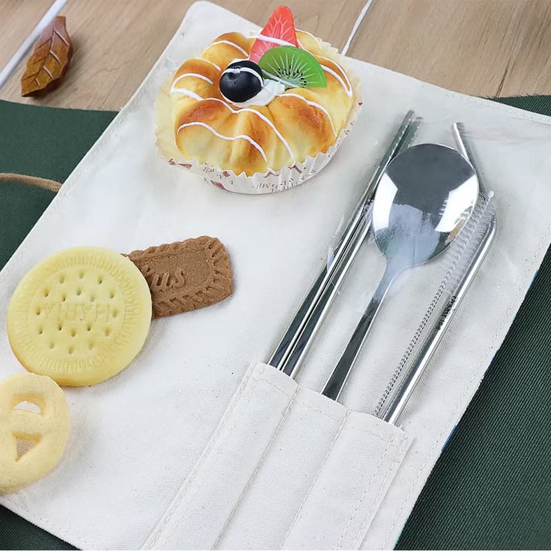 【OMORY】日式麻布手作環保餐具袋(附餐具)