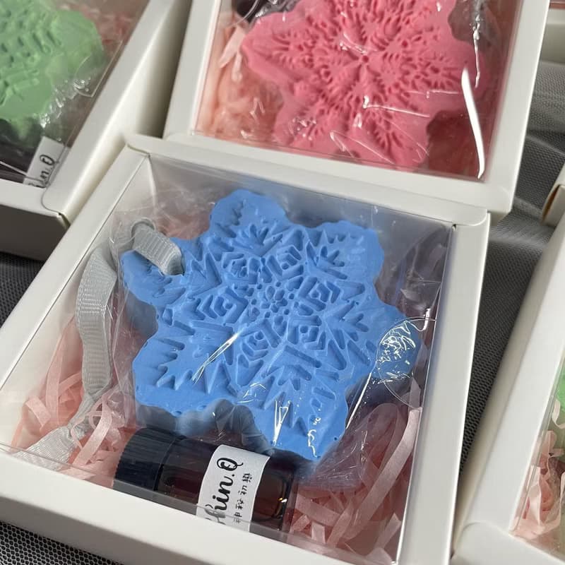 【手工製作】雪花造型擴香石禮盒/贈3ml精油