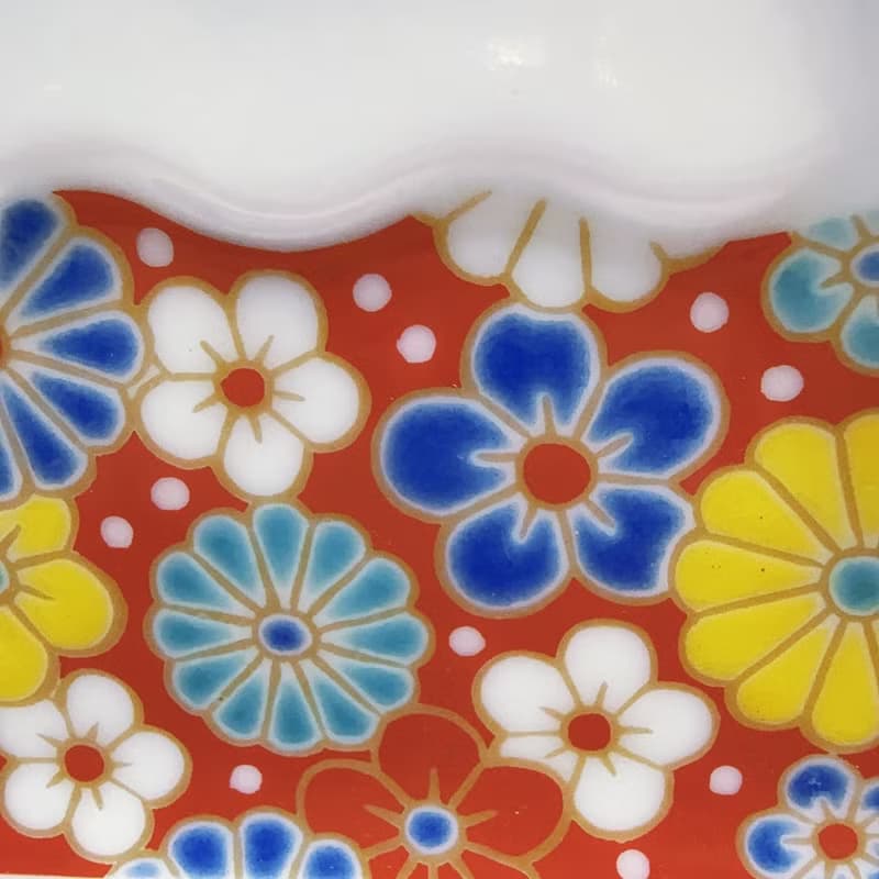 【九谷燒】青郊窯富士山造型盤-梅菊