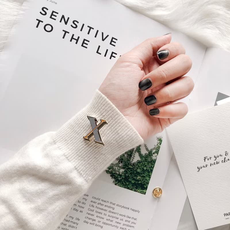 X / Xoxo -琺瑯徽章卡－附信封 開學季 情人卡 萬用字母卡