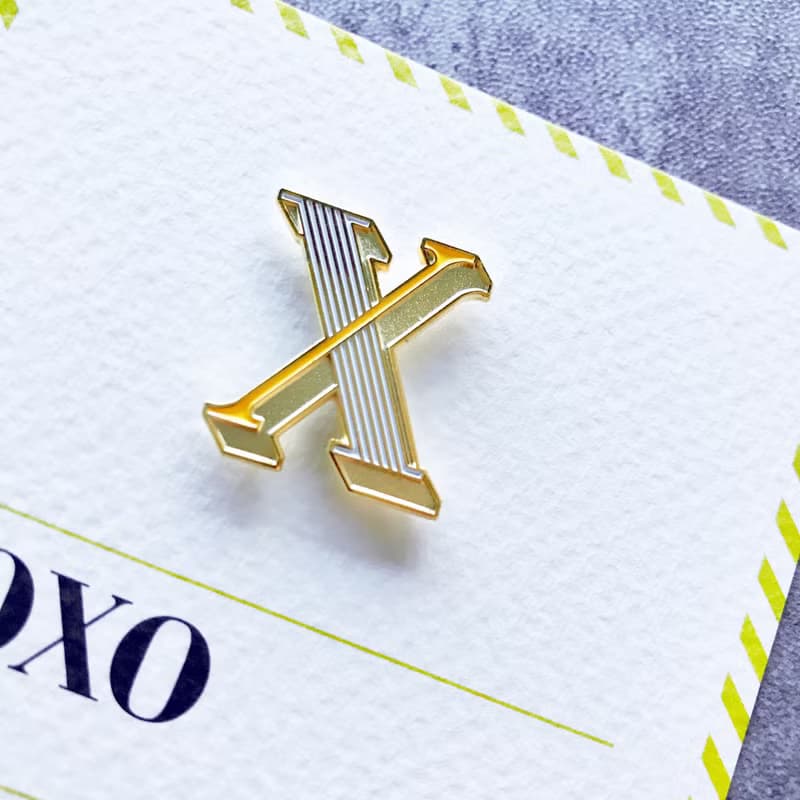 X / Xoxo -琺瑯徽章卡－附信封 開學季 情人卡 萬用字母卡