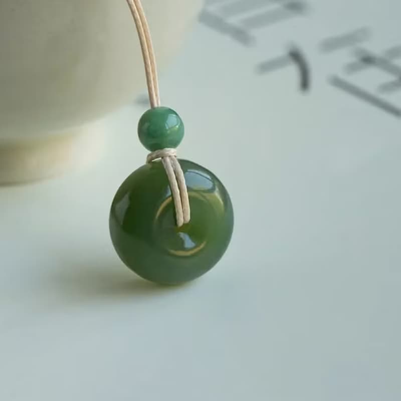 和田玉平安扣項鏈吊墜原創設計