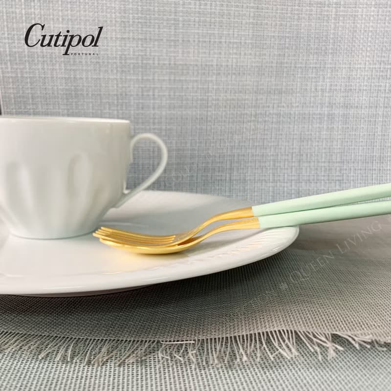 葡萄牙 Cutipol MIO  青玉金 主餐四件組(刀叉匙+咖啡匙)