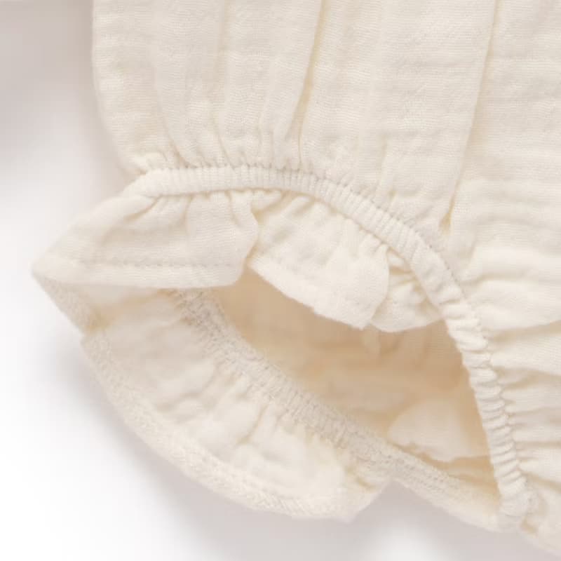 澳洲Purebaby有機棉女童短袖洋裝/童裝裙 18M-4T 白色花卉條紋
