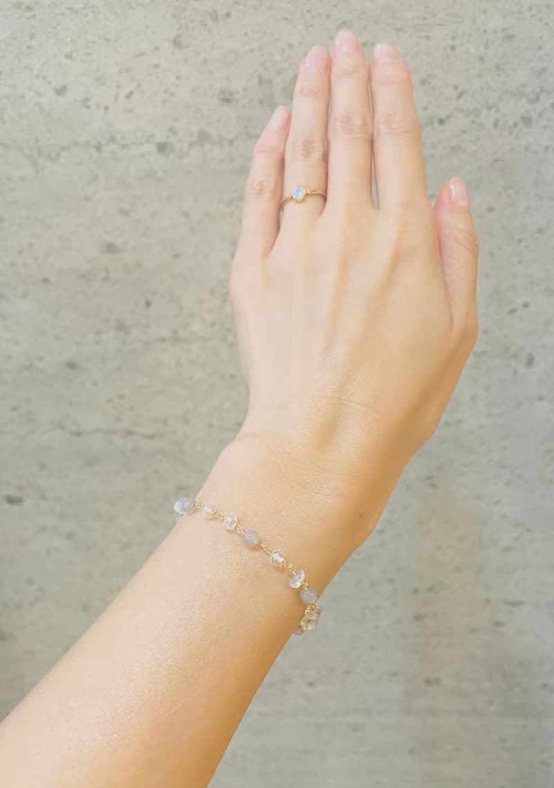 手作手鍊  灰瑪瑙　日本手作家