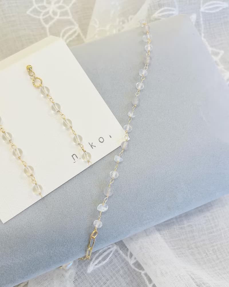 手作手鍊  灰瑪瑙　日本手作家