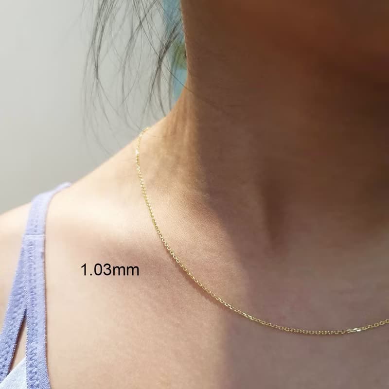 14K金18K金項鍊 百搭k金項鏈 方角鏈