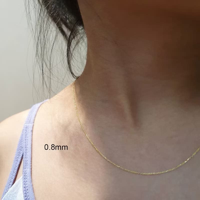 14K金18K金項鍊 百搭k金項鏈 方角鏈