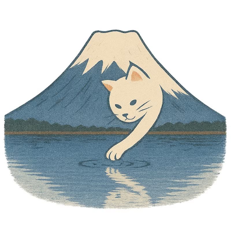 富士山貓愛撈魚 寶貝 新生兒 短袖包屁衣