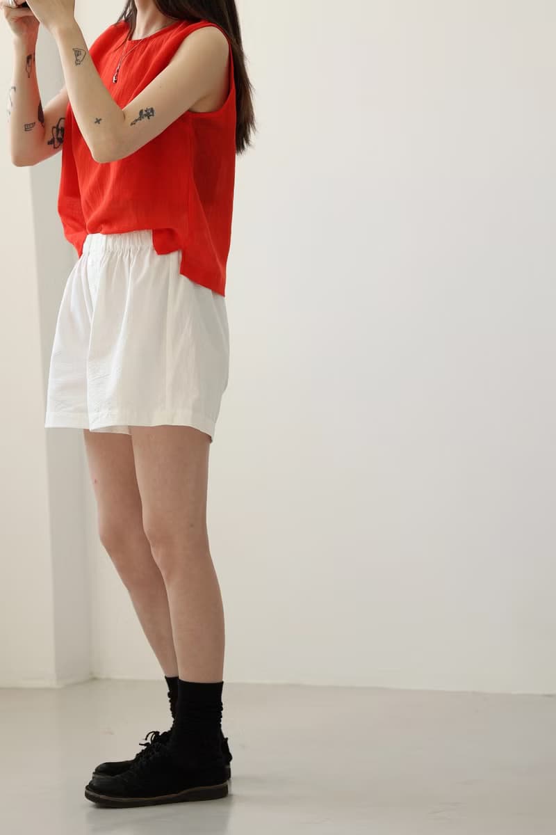 3rd 三天堂日本棉麻橘紅色小背心 japanese cotton linen tank